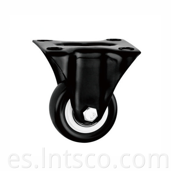 White PP Core Black PVC Rigid Casters